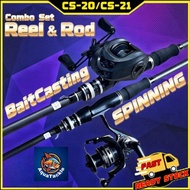 AquaTackle - 【Combo Set 20/Combo Set 21】BaitCasting Reel Mesin BC with BC Fishing Rod Joran Pancing/