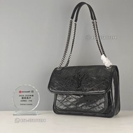 ⚡（25年傑出商戶）YSL Saint Laurent Niki Medium bag In Vintage Leather Black 鏈條包 手袋 油蠟皮 黑色 牛皮 生日禮物 gift 💎Car