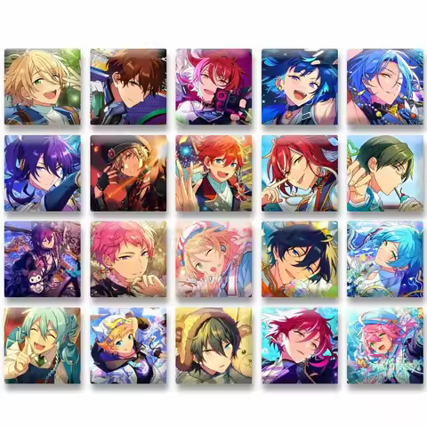 Ensemble Stars Square Brooch on Backpack Tinplate Lapel Pins Cartoon Idol Nazuna Nito Sena Izumi Bad