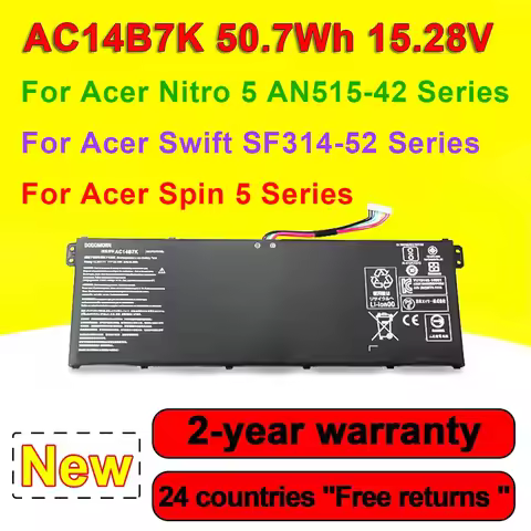 AC14B7K Laptop Battery For Acer Nitro 5 AN515-42 For Acer Spin 5 For Acer Swift SF314-52 Series 4ICP