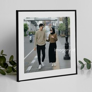 8R Photo Print with Aesthetic Black Photo Frame Size 20x20 cm