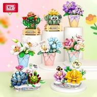 LOZ Building Blocks Succulent Plants  Flower Plates Small Particle Assembly Toys  Cactus Children's 