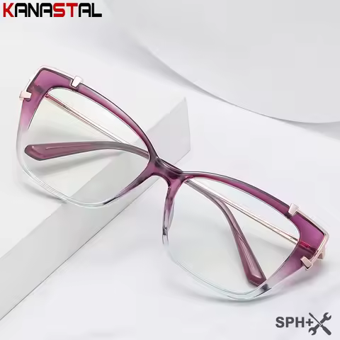Women Cat Eye Reading Glasses Prescription CR39 Optics Lenses Myopia Eyewear Blue Light Blocking Com