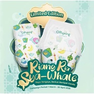 Offspring's Limited Edition Raya Exclusive “Sya-Whale” Fashion Diapers Tape / Pants Size L