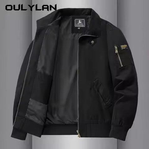 Solid Color Thickened Warm Windbreaker Camping And Hiking Jacket Amazon Zipper Flight Jacket Men's W