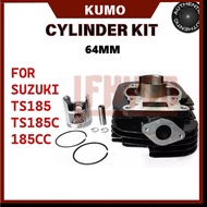 MOTORCYCLE ATV 64MM CYLINDER 185CC FOR SUZUKI TS185 TS185C 1978-1981 ENGINE PISTON KIT MOTOBLOCK
