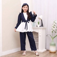 Muslim Clothes for Girls 2025 Girls 5 6 9 10 Years Old Suit Long Sleeve Eid Al-Fitr Eid Clothes 2In1