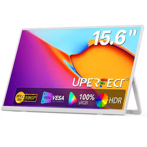 UPERFECT 1920*1080 15.6-inch Portable Monitor 60Hz Back Stand For Laptop XBox PS4 / 5 Switch TV Box 