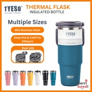 TYESO Thermal Fumble Flask Water Bottle | Vacuum Insulated Bottle Stainless Steel Coffee Cup