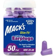 Mack's 紫色超軟耳塞 降29分貝 50對 Ultra Soft Foam Earplugs macks