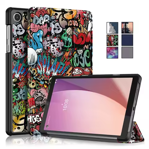 Funda For Lenovo Tab M8 4th Gen Case tb300fu tb300xu Fashion Paint Magnetic Leather Cover For Coque 