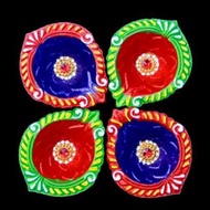Satvik Colorful Clay Diyas For Diwali Festival Multicolor Diwali Diyas For Decoration Mitti Diya Oil Lamp Clay Diyas