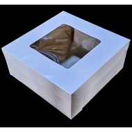 8X8X3 inches CAKE BOX WHITE WITH WINDOW (10 SETS)