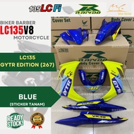 RAPIDO Coverset Yamaha Lc135 Fi V8 Gytr Edition (267) Blue Body Cover (Sticker Tanam) Lcv8