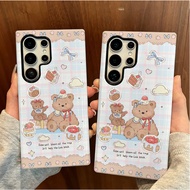 Cake figurine of a little bear patterned protective case compatible with Samsung SU26 S23 Plus S23FE