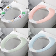 Si 1 Pair Warmer Toilet Seat Mat Washable Cushion Sticker Crop Tiolet Seat Cover yan