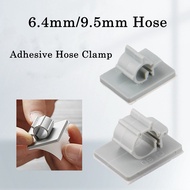 5pcs Adhesive Hose Clamp 6.4mm/9.5mm Stick-on Hose Fix Aquarium Sprinkler Water Pipe Securing Clip