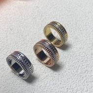 寶詩龍戒指 新品冰塊齒輪邊時來運轉戒指 碼號：5-11# 編