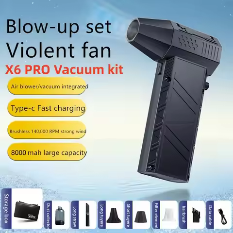 X6 Pro Turbo jet fan 140000 RPM Brushless 8000mAh Powerful Snow Blower High-speed Dust Fan Mini Turb