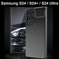 Galaxy S24 Ultra / S24 Plus / S24+ / S24 / S23 Ultra Rugged Matte Carbon Fibre Armour Phone Case Cas
