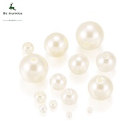 St.kunkka 400 pcs Straight Holes Acrylic ABS Imitation White Pearl Beige Bracelet Round Beads For DI