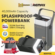 REMAX Powerbank 40000mAh Portable Battery Pack 22.5W Fast Charging Camping Type C Output MDRPP596