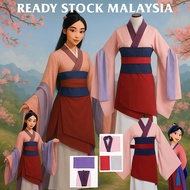 Mulan Costume Princess Dress Pink Hanfu Cosplay Outfit for Kid Adult Halloween Party Hua 花木兰儿童成人服装