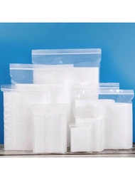 100pcs 1.57" To 15" Plastic Self-Seal Bags, Thickened Double Layer 0.124mm/4.88mil, Reusable Zip Loc