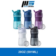 BlenderBottle SportMixer 20oz | Shaker Bottle | Hanging Loop | Leak Proof | Twisting Cap | Anti-Slip