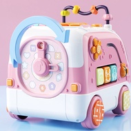 Educational Enlightenment Early Education Cartoon Bus Multifunctional Hand Drum Baby Toy 0-3 Years O