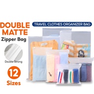 Double Matte Zipper Bag Plastic Zip Bag Packaging Bag Travel Clothes Organiser Storage