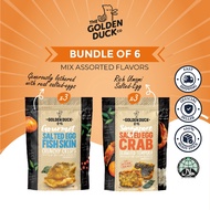 [Bundle of 6] 3 x Salted Egg Fish Skin &amp; 3 x Salted Egg Crab Seaweed Tempura Seaweed Snack