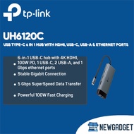 TP-LINK UH6120C USB TYPE-C 6 IN 1 HUB WITH HDMI, USB-C, USB-A & ETHERNET PORTS