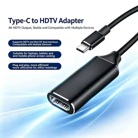 Type-C to HDMI‑compatible Converter 4K USB 3.1 Video Cable for MacBook Chromebook Samsung Xiaomi Hua
