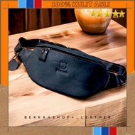 Tas Selempang Waistbag Pinggang Kulit Asli Pria 100% Vintage Original