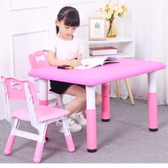 Kindergarten Tables and Chairs Adjustable Children's Rectangular Learning Table Chair Set Baby Plastic Toy Gaming Table