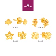 HABIB 916/22K Yellow Gold Earrings (Flower & Leaf) E23-11