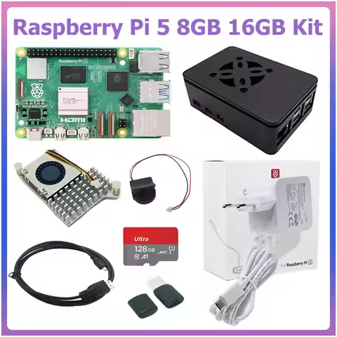 Raspberry Pi5 8GB 16GB Kit Laptop MIni PC Computer,2.4GHz 64bit Quad-core Cortex-A76 Optional Case F