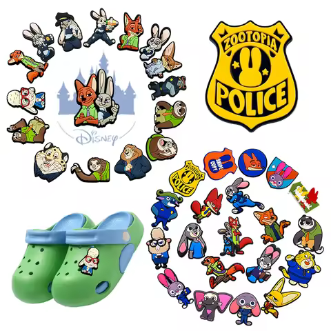 Disney Zootopia large set Mix Shoes Charms PVC DIY Charm Accessories for Judy Hopps enthusiast Nick 