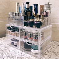Transparent Acyclic Desktop Double Layer Organizer Box Stationery Cosmetic Jewelry Cosmetics Station