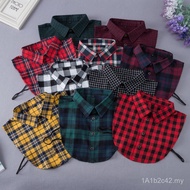Kolar palsu gaya Korea uniseks untuk wanita, kolar baju palsu serbaguna, kolar baju kotak-kotak berb