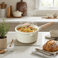 CAROTE-單柄易潔鍋 | 大理石塗層 | 象牙色 | 18cm | 電磁爐適用 | NM-5010 | 平行進口