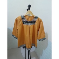 (PRELOVED KOLPRI) BOHEMIAN MUSTARD LINEN BLOUSE