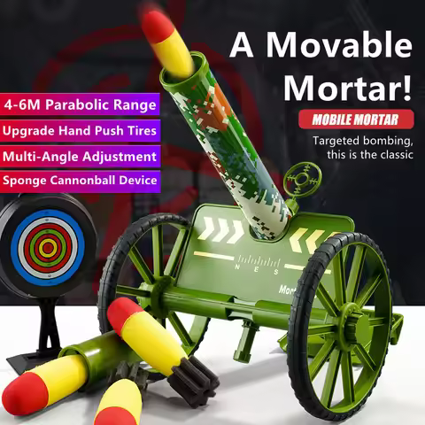 DIY Assembly Mortar Simulation Shooting Sponge With Soft Multi-Angle Adjustment Mortar Mobile Mortar