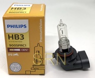 PHILIPS หลอดไฟหน้ารถยนต์ HB3+30% 12V 60W P20d PremiumVision (แพ็คคู่ 2 หลอด แถม T10 LED)