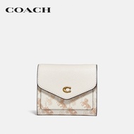 COACH กระเป๋าสตางค์ขนาดเล็กผู้หญิงรุ่น Wyn Small Wallet With Horse And Carriage Print สีขาว C3161 B4