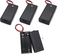 2 AA Battery Holder with Leads Wires ON/Off Switch and Screw Cap Case Back Cover Connection 2 Slots 