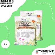 [Bundle of 2] NaturalGRO Coco Chips / Coco Coir Husk Chips (3L Bags x 2)