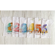 LIL JOY [6Pcs] Baby Animal Shirt, Casual White Baby T-Shirt, Cool, SNI / Number