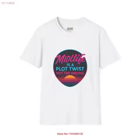 Midlife Is A Plot Twist T Shirt Funny Retro for Birthdays s Planning Crisis Softstyle Casual Wear vi